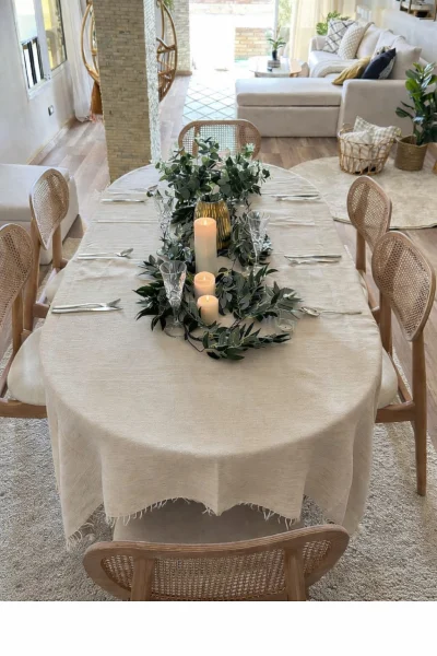 مفرش سفره كتان قطعه واحده 