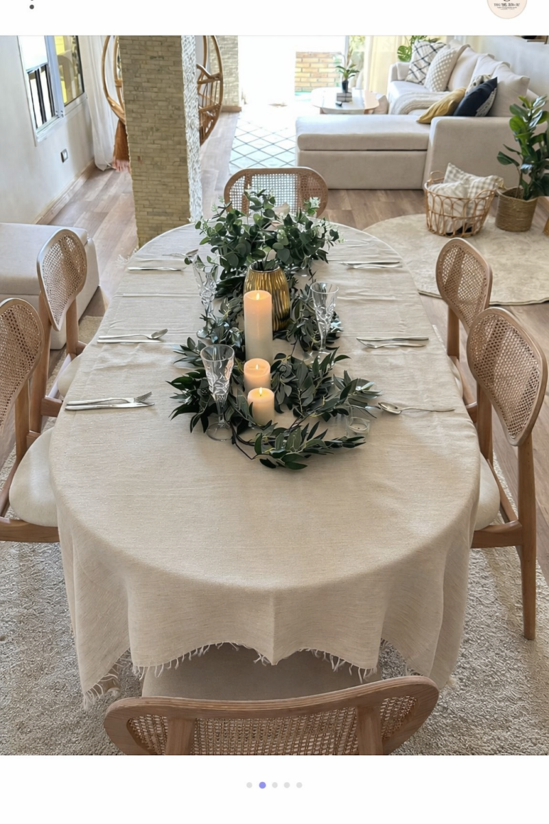 مفرش سفره كتان قطعه واحده 