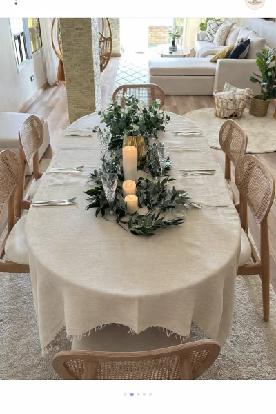 مفرش سفره كتان قطعه واحده 