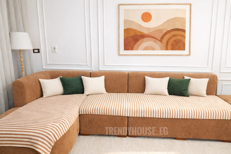 مفرش ركنه بني في بيج 