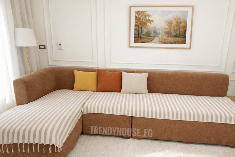 مفرش ركنه كافيه في بيج 