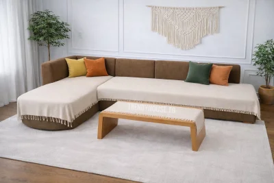 طقم مفرش ركنه*كوفى تيبل أوف وايت