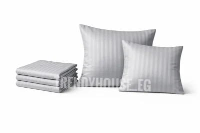 طقم ملايه سرير سترايب رمادي فاتح 