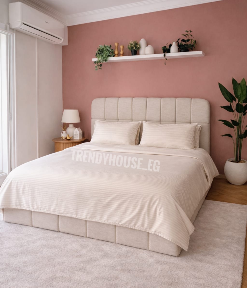 طقم ملايه سرير سترايب بيج