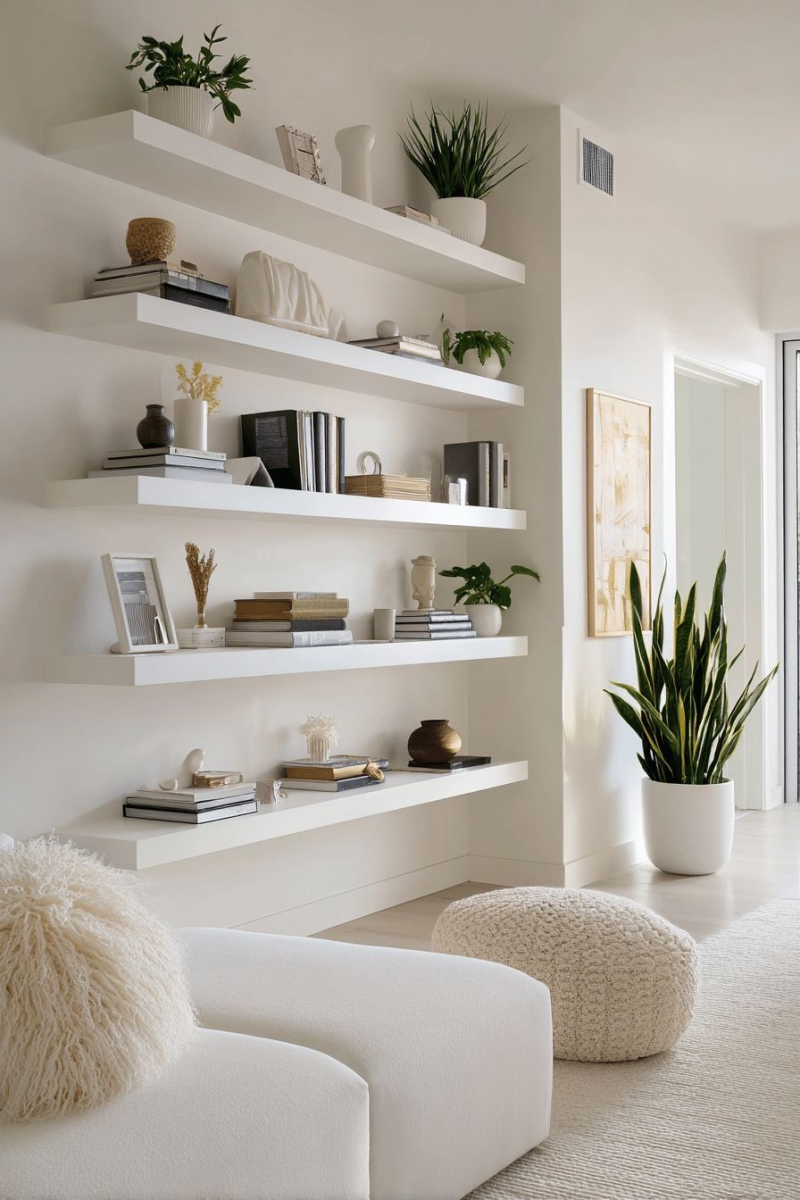 رف دابل طبيعي ابيض 115 سم 